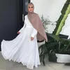 Vêtements ethniques Moyen-Orient Femme musulmane Robe longue Robe élégante Col rond Manches longues Boutons Mousseline Abaya Kaftan Robes turques