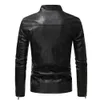 Outono moda tendência casacos estilo masculino fino gola de couro da motocicleta jaqueta de couro do plutônio dos homens S-4XL 240131