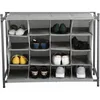 4tier Charleston Collection 16 par Shoe Organizer Grey Rack Storage S Shelve 240223