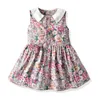 Baby Girls Flower Printed Dress Princess Kids Clothes Children Toddler Flower Print Birthday Party Clothing Kid Youth White Skirts size 70-130cm P1TQ#