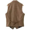 Heren Vesten Tweed Pak Vest Formele Trouwjurk Vest Slim Fit Visgraat Blazer Winter Kostuum Voor Mannen Op Maat