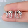 Stud Earrings ANZIW Triple Side Hoops Half Open Cuff Real 925 Silver Piercing Ear Moissanite For Women Korean Jewelry