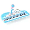 Детская музыкальная игрушка, клавиатура фортепиано, 37 клавиш, розовые электронные музыкальные многофункциональные инструменты с микрофоном, My First Pinao 240124