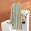 スカート手作りのプリーツスカート春/夏韓国のハイウエストミッド長さの女性のための半分