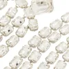 Orecchini pendenti con frange lunghe in cristallo quadrato grande oversize per donna Accessori da sposa di lusso 240130