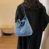 New Lingge Chain Denim Garbage One Shoulder Advanced Small Fragrance Large Capacity Underarm Tote Bag factory direct sales