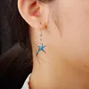 Dangle Earrings Blue Opal Ocean Starfish For Women Girl Jewelry Drop
