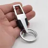 Keychains Men Metal Boucle Fashion Silver Business Black Car Key Rings pour les accessoires de ceinture