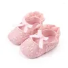 Premiers marcheurs 0-18M mignon Bowknot né bébé chaussures dentelle fleur anti-dérapant enfant en bas âge infantile marcheur filles semelle souple rose