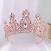 Hair Clips Luxury Womens Floral Crystal Crown Wedding Party Rhinestone Tiara