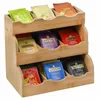 Hooks Wooden Tea Bag Storage Rack Coffee Bags Sugar Packets Organizer Teabag Display Shelf Dispenser