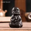 Chinesische lila Ton Tee Haustier handgemachte Figur Statue Ornamente Skulptur Handwerk Home Tee-Set Dekoration Zubehör Geschenke 240124