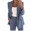 Kvinnors tvådelade byxor Kvinnor Tvådelat lapels kostym Set Office Business Långärmad knapp Formell jacka + Pantdräkt Slim Womens Suite Set YQ240214