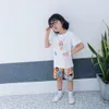 Summer T-shirts set baby palm kids boys girls Stylist clothes Quarter Cropped pants children youth toddler Pure cotton two-piece set D71t#