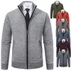 Top Quality Mens Clothes Fleece Cardigan Sweater Full Zip Jacket Big and Tall Smart Casual Jumper Europe Male Golf Coat 240130