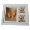 Baby Hand Voet Schimmel Print Po Frame DIY 3D Gips Casting Kit Stereo Kloon Handafdruk Voetafdruk Memorial Grow Record Souvenir 240125