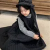 Girl Dresses Children's Skirt 2024 Autumn Winter Product Wear Korean Edition Cotton Plus Warm Retro Lace Up Girls' Strap Dress