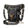 Steampunk Waist Leg Bags Female Chain Retro Biker Small Package Ladies Shoulder PU Leather Crossbody Rock Style Motorcycle Belt 240130