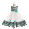 Été enfants fille robe broderie fleur filles robes de fête d'anniversaire enfants princesse bal costumes vêtements formels 3 8 ans 240126