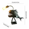 Lampe de bureau créative en forme de poisson, requin, veilleuse USB en métal, lanterne artistique, décoration de Table, chambre à coucher, cadeau pour la maison, 240124