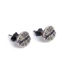 Stud Earrings Jenamery S925 Silver Coffee Bean For Women Personalized Retro Ear Jewelry Men