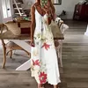 Casual Kleider Frauen Sommer Sexy Ärmelloses V-ausschnitt Lange Blumen Druck Kleid Mutter Wenn Die Braut Damen