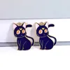 Charms 10pcs Anime Moon Cat Enamel Metal Cute Cats Earring Keychain Pendant Making Diy Cartoon Pop Jewelry Accessory