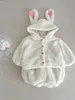 Ensembles de vêtements bébé ensemble costume en peluche 2024 automne hiver coréen mignon chaud manteau de fille courte deux pièces