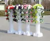 Dekorativa blommor Vita romerska pelare Bröllopslandskapsarkitektur Artistic Column Statue Party Flowerpot Holder