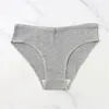 Culotte Femme 3pcs sous-vêtements en coton simple pour femmes côtelées couleur unie confort slips dames élastique respirant sport bikini m-xxl