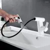 Torneiras de pia do banheiro torneira arma cinza pull-tipo lavatório multifuncional e bacia fria