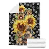 Blankets Sunflower Yorkshire Dog Fleece Blanket 3D Printed Adults/kids Sherpa