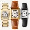 Luxury Tank Watch Mens Watches Designer For Women Men Leather Wristwatches Quartz Movement Square Rose Gold Ladies Watches