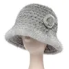 ベレーツブランドファッションレディーレアルハット冬の女性温かい自然帽子編みカジュアルな本物のバケツ