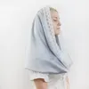 Lenços de luxo mulheres laço floral chiffon cachecol muçulmano hijab headband envoltório xales turbante cabelo cetim seda com capuz católico mantilla