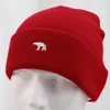 Berretti 2024 inverno lana lavorata a maglia cappello berretti uomo donna ricamato orso moda berretto tinta unita cappelli hip-hop caldo Skullies a prova di freddo