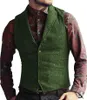 Gilets pour hommes Hommes Tweed Costume Robe formelle Gilet Herringbone Business Tuxedo Gilet Slim Fit Costume d'hiver Homme Blazer sans manches