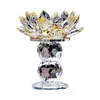 Double Ball Crystal Lotus Flower Candle Holder Temple Decor Ornament for Home Festival Wedding Party Table Feng Dropship 240127