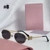 Lunettes de soleil tendance haut de gamme pour femmes ou hommes avec logo en métal doré, cadeau pour Noël