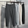 Automne hiver costume pantalon hommes épais affaires classique gris noir kaki droit coréen formel pantalon mâle grande taille 27-40 42 240124