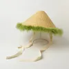 Berretti Cappello da sole portatile a tesa larga Cappello tradizionale in paglia per donna Cono universale estivo resistente al sole
