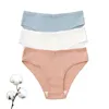 Kadın Panties 3pcs Kadınlar için Basit Pamuk İç Çamaşır Çıkarılmış Düz Renk Konforu Kılavuzları Bayanlar Elastik Nefes Alabilir Spor Bikini M-XXL