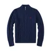 Fashion Men's Sweater Designer Brand Retro Embroidery Breathable Beach Cotton Half Zipper Men's Sweater