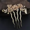 4pcs Quality Brass Casted Flower Tree Branch Women Hair Clips Side Combs Bridal Wedding Styling Headpiece Accessories 240130