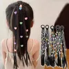 Acessórios de cabelo decoração crianças tranças de boxe natural peruca meninas rabo de cavalo sintético colorido torção perucas