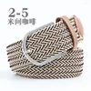 Belts Women's Canvas Belt Men's Elastic Hunting Casual Woven Needle Knitted Pin Buckle Braided Stretch Jeans