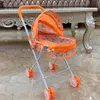 Baby Stroller Dollhouse Toys Creative Kids Play House Toys Doll Dining Cart Rocking Chair Cart Baby Bed Toddlers Nursery Toys 240123