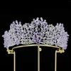 Hair Clips Luxury Forest Crystal Beaded Tiaras Royal Queen Bridal Crown Rhinestone Pageant Diadem Headband Wedding Costume Accessories