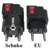 1 paire d'adaptateur de prise Schuko EU, convertisseur AC100 ~ 250V 10A16A avec interrupteur principal LED OnOff 240126