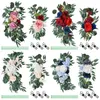 Decorative Flowers Sofa Wall Hanging Artificial Flower Silk Peony Rose Vine Bedroom Decoration Red Roses Green Plant Garland